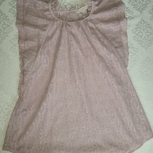 Loft lilac and silver shimmer blouse size L